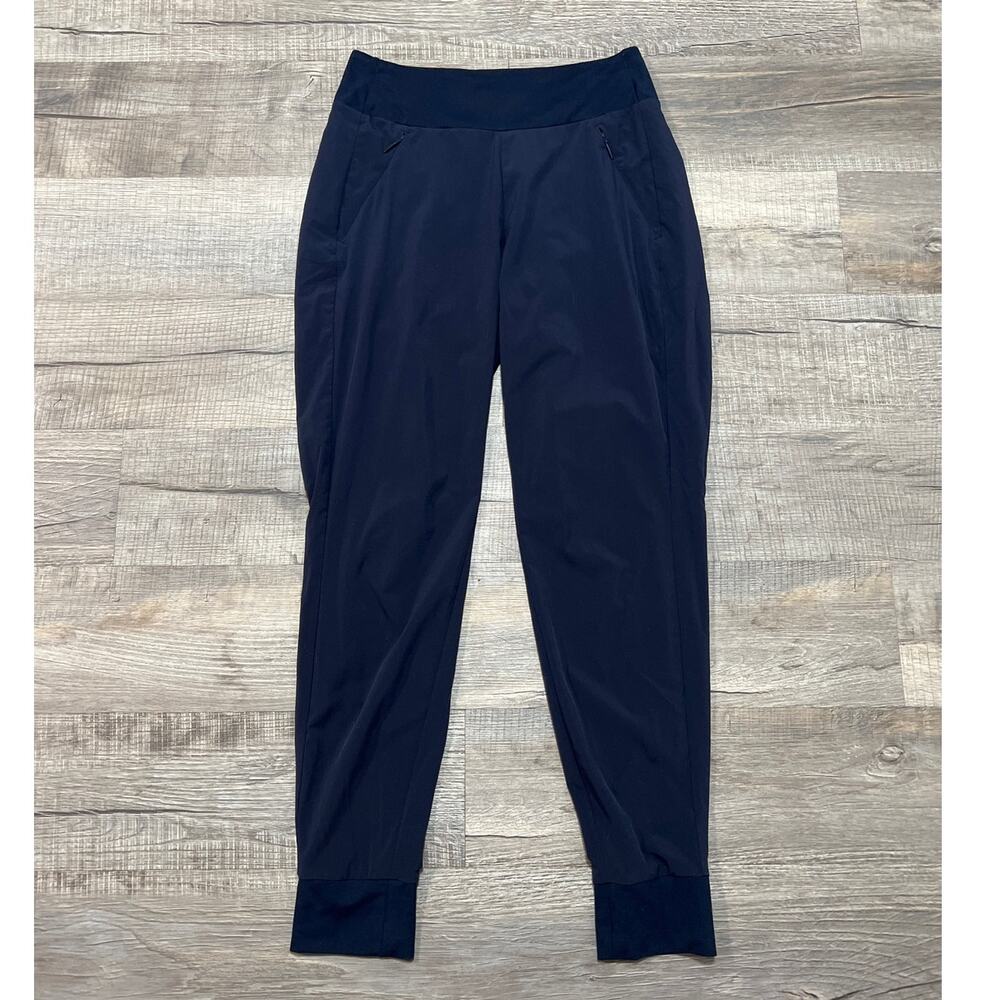 Athleta Soho Jogger Pants Size 2 Navy Blue Pull On Pockets Athleisure Preppy